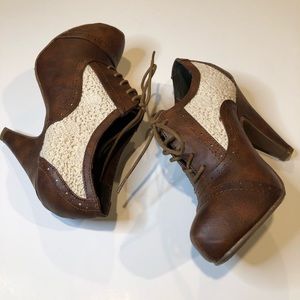 Not Rated Crochet Oxford Pump Bootie